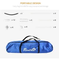 PawHut Dog Agility Kit Pet Obstacle Course Training Equipment Outdoor with Weave Poles, Carry Bag, Black(m-6)