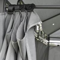 Outsunny 13'L x 10'W x 8.7'H Patio Gazebo Outdoor 2-Tiers Garden Canopy Yard Sunshade Shelter with Curtains, Grey(m-9)