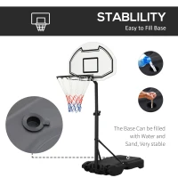 HOMCOM 51"-64" Height Adjustable Basketball System Poolside Hoop Stand Portable with Wheels(m-5)