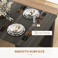 HOMCOM Extendable Dining Table, Expandable Kitchen Table for Small Spaces, Seats up to 6 People, Grey(m-6)