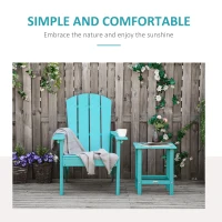 Outsunny Adirondack Chair, HDPE Fire Pit Chair, Weather Resistant Outdoor Chair for Patio, Garden, Backyard, Lawn, Turquoise(m-4)