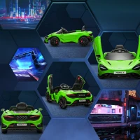 Qaba McLaren 765LT Licensed 12V Kids Electric Car w/ Scissor Doors, Transport Wheels, Remote, Slow Start, Music Horn Green(m-10)