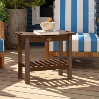 Outsunny HDPE Shower Bench, Waterproof Shower Stool with Handle, Storage Shelf, Non-Slip Pads for Indoor Outdoor, Brown(m-8)