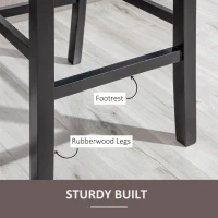 HOMCOM 2 Pieces Retro Style Bar Stools Tall Chair with Back  Footrest for Home Pub(m-6)