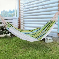 Outsunny Double Hammock, 78"x59" Patio Outdoor Hammock, Bed Sun Bed Lounge Garden Camping Hiking Furniture, Green(m-8)