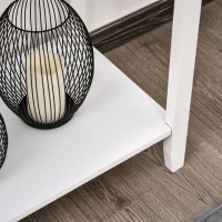 HOMCOM Console Table, Modern Entryway Table with Storage Drawers, Bottom Shelf and Wooden Legs, 31.5" Sofa Side Desk for Living Room, White(m-10)