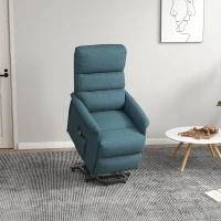 HOMCOM Lift Chair for Elderly, Power Chair Recliner with Remote Control, Side Pockets for Living Room, Blue(m-1)