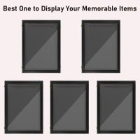 HOMCOM 24" x 32" Hockey Jersey Frame, Jersey Shadow Box for Basketball, Football, Baseball, Black(m-5)