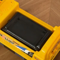 Qaba No Power Ride On Excavator Construction Digger Multi-Functional Truck Toy with 2 in 1 Design Detachable Digging Bucket and Grab Bucket, Music, Light, Yellow(m-9)