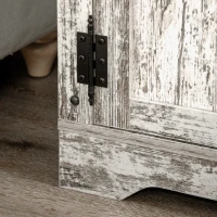 HOMCOM Industrial Sideboard Buffet Cabinet, Kitchen Cabinet with 4 Drawers, 1 Door, Adjustable Shelf Coffee Bar Cabinet, Distressed White(m-9)