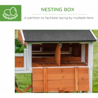 PawHut 44" Chicken Coop, Wooden Hen Run House, Rabbit Hutch with Nesting Box, Removable Tray, Asphalt Roof, Planting Lattice, Orange(m-5)