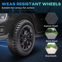 Qaba Ford Ranger Licensed 12V Ride on Car Battery Powered Kids Truck w/ Rear Storage Remote, Spring Suspension, Grey(m-10)