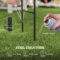 Outsunny 8FT Metal Garden Arch Trellis for Climbing Plants, Ceremony, Wedding Decoration, Black(m-5)