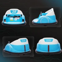 Qaba 12V Bumper Car for Toddlers, Ride On Car with 360 Degree Remote Control, Lights Music Horn, for 1.5-5 Years, Light Blue(m-10)