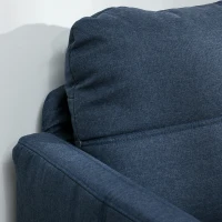 HOMCOM 53" 2 Seat Sofa, Upholstered Two Seater Couch with Sturdy Steel Legs for Bedroom, Living Room, Dark Blue(m-7)