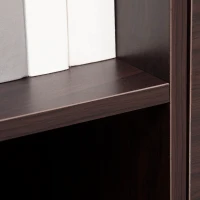 Vinsetto Lateral Filing Cabinet with Wheels, Locking File Cabinet, Mobile Printer Stand with Open Shelves and Drawers for A4 Size Documents, Walnut(m-10)