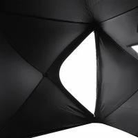 Outsunny 2-4 Person Pop-up Ice Fishing Tent Portable Ice Fishing Shelter with Windproof Windows and Carrying Bag Hub Fish Shelter, Black(m-9)