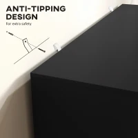 HOMCOM Modern Kitchen Storage Cabinet, Sideboard Buffet Cabinet with Adjustable Shelves for Hallway, Black(m-9)