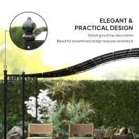 Outsunny 10' x 20' Wall-Mounted Outdoor Pergola Canopy, Metal Patio Canopy with Drainage Holes for Backyard, Garden, Dark Gray(m-7)