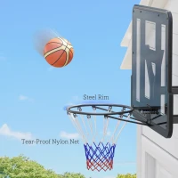 Soozier Wall Mounted Basketball Hoop, Basketball Goal Combo Kit with 43" Reinforced Shatter Resistant Backboard and All Weather Net for Indoor or Outdoor Use(m-6)