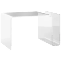 HOMCOM Modern Acrylic End Table, 2-Tier S-Shaped Side Table for Living Room, Small Spaces, 14.25" x 16.25" x 23", Clear(m-1)