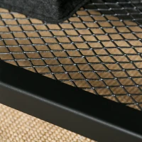 HOMCOM Industrial Coffee Table with Storage Shelf, Center Table with Metal Frame for Living Room, Rustic Brown(m-10)