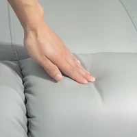 HOMCOM Recliner Chair with 8 Vibration, Overstuffed PU Leather Reclining Chair with Wide Seat, Cup Holders, Rocking, Light Grey(m-10)