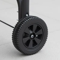 Outsunny Charcoal Grill BBQ, 21-Inch Rolling Backyard Barbecue with Chopping Block Table, a Cutting Board, Shelf, Wheels, Vents & Thermometer, Black(m-9)