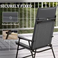 Outsunny Outdoor Chair Cushions Set of 2 High Back Patio Seat Cushions UPF50+ Fade Resistant Yarn-Dyed Polyester, Dark Grey(m-6)