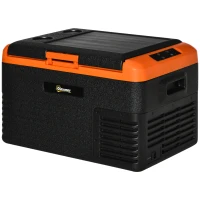 Outsunny 32 Quart Car Fridge, Portable Freezer, Electric Cooler Box with 12/24V DC and 100-240V AC for Camping, Driving, Picnic(m-11)