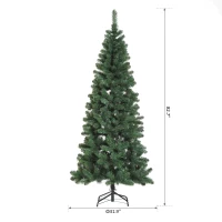 HOMCOM 6.9ft Christmas Tree Artificial Evergreen Spruce Xmas Tree Holiday Decor Indoor Outdoor w/ Stand 631 Branch Tips Seasonal Decoration Green(m-3)