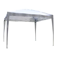 Outsunny 10' x 10' Easy Pop Up Canopy Gazebo Party Tent Shelter - White(m-5)