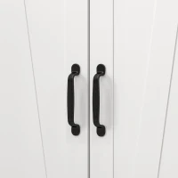 HOMCOM Farmhouse Kitchen Pantry Storage Cabinet, Kitchen Pantry Cabinet with Doors and Adjustable Shelves, White(m-10)