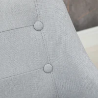 HOMCOM Counter Height Bar Stools Set of 2, Adjustable Bar Chair, Swivel Fabric Kitchen Stools with Back, Armrests and Footrest for Kitchen Counter and Dining Room, Light Grey(m-10)