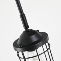 HOMCOM 61.75" Vintage Floor Lamp Standing Lamp With Rotatable Lampshade E26 Socket Pin Steel Living Room, Black(m-9)