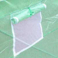 Outsunny 15' x 10' x 7' Walk-in Greenhouse Outdoor Plant Tunnel Warm Hot House w/ Roll Up Door and 6 Mesh Windows, Steel Frame, Green(m-9)
