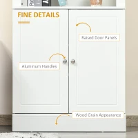 HOMCOM 72" Kitchen Buffet with Hutch, Kitchen Pantry Cupboard with 2 Door Cabinet, and 2 Adjustable Shelves, White(m-6)