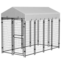 PawHut 7.8' x 4' x 6' Outdoor Dog Kennel with Waterproof Canopy, Large Door(m-1)