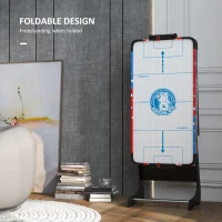 Soozier Folding Air Hockey Table 40" Arcade Table with 2 Pucks, 2 Pushers, Scoreboard for Family Game Room, Living Room, White(m-6)