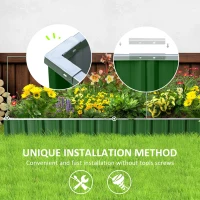 Outsunny 8.5' x 3' x 1' Raised Garden Bed, Galvanized Metal Planter Box for Vegetables Flowers Herbs, Green(m-5)