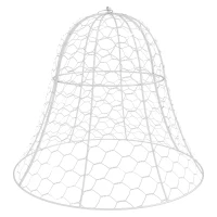 Outsunny 6 Pack Garden Cloches for Plants, 16" x 13" Metal Crop Cage, Plant Cages to Keep Animals Out, White(m-1)