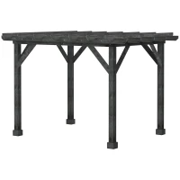 Outsunny 12' x 10' Patio Pergola, Weather-Resistant Cedar Wood, Backyard Cover for Porch Party, Grape Garden, Vineyard, Ivy Vine, or Climbing Plants, Black(m-8)