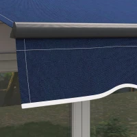 Outsunny 10' x 8' Retractable Awning, 280gsm UV Resistant Sunshade Shelter for Deck, Balcony, Yard, Blue(m-9)