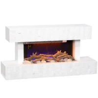 HOMCOM 32 Inches Freestanding Electric Fireplace with Mantel, 1500W Replaceable Fireplace Insert Heater with Timer, White(m-2)