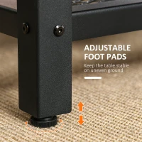 HOMCOM Industrial Coffee Table with Storage Shelf, Center Table with Metal Frame for Living Room, Rustic Brown(m-5)