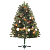 HOMCOM 3' Tall Lit Full Fir Artificial Christmas Tree with Realistic Branches, 60 LED and 227 Tips, Green(m-1)