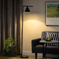 HOMCOM Floor Lamps for Living Room Bedroom Lighting, Modern Adjustable Standing Lamp, 13.75"x10.25"x60.25", Black(m-2)