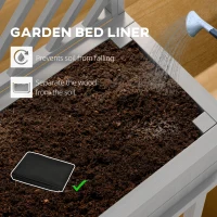 Outsunny Elevated Wood Planter with Trellis for Climbing Plants, Raised Garden Bed with Legs and Drainage Holes, Gray(m-5)