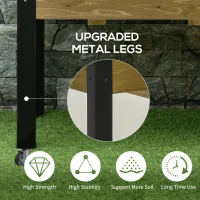 Outsunny Elevated Planter Box with Legs and Lockable Wheels, Mobile Raised Garden Bed with Metal Legs and Non-woven Fabric, for Vegetable Flower Herb(m-5)