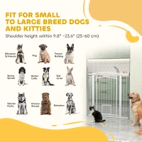 PawHut 42" Extra Tall Dog Gate w/ Cat Door, 2 Extension Kits, for Doorways, Hallways, Stairways, 30"-41" Width(m-10)
